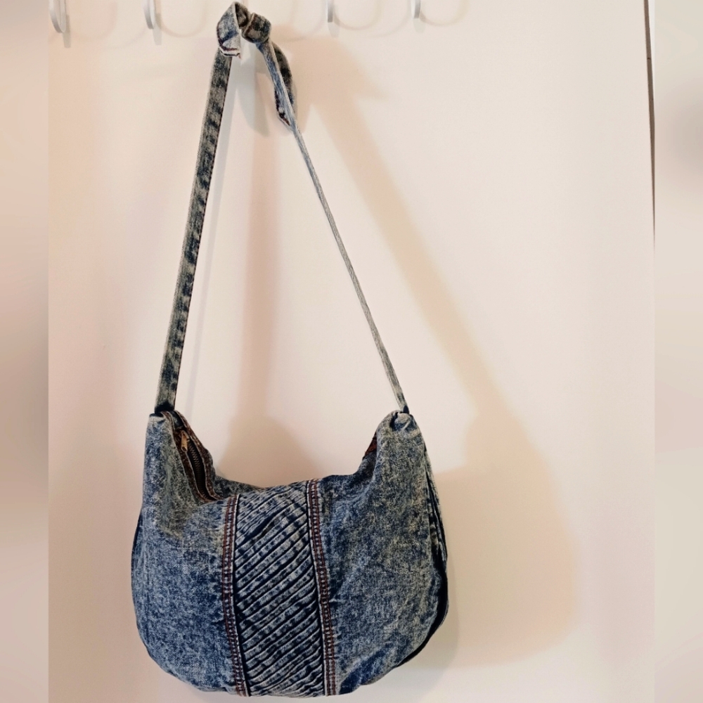80s Acid Wash Shane Zippered Denim Bag